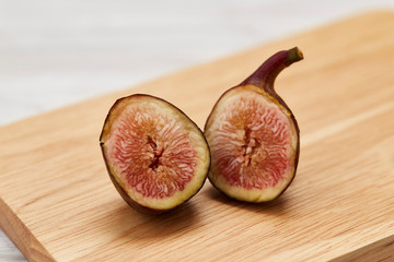 Fresh fig on white wooden