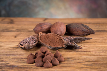 Chocolate sweet, cocoa and food dessert background