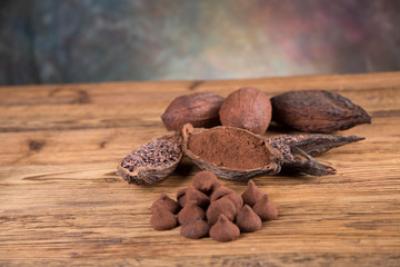 Chocolate sweet, cocoa and food dessert background