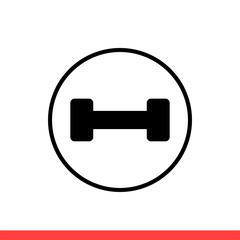 Dumbbell icon, barbell symbol. Vector illustration