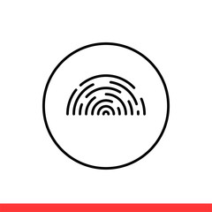 Fingerprint icon, vector illustration