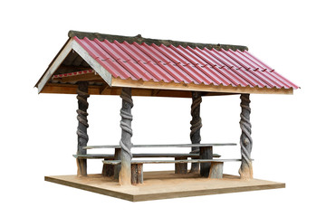 Wooden gazebo pavilion