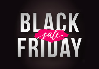 Vector Black Friday sale poster with watercolor splash. Template for advertising posters, banners, flyers, leaflets, cards.