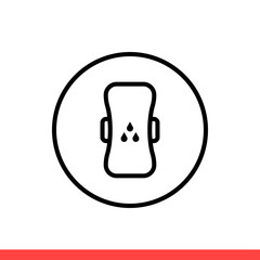 Fototapeta premium Sanitary pad icon, vector illustration