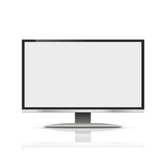 monitor black color with blank screen isolated on the grey background. stock  illustration