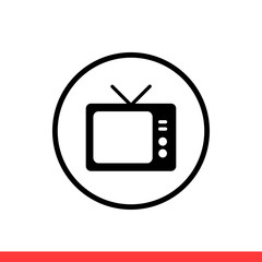 Tv icon, television symbol. Vector illustration