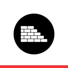 Wall icon, brick symbol. Vector illustration