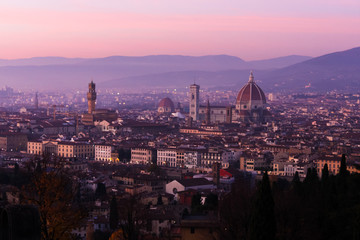 Florencia rosa al atardecer