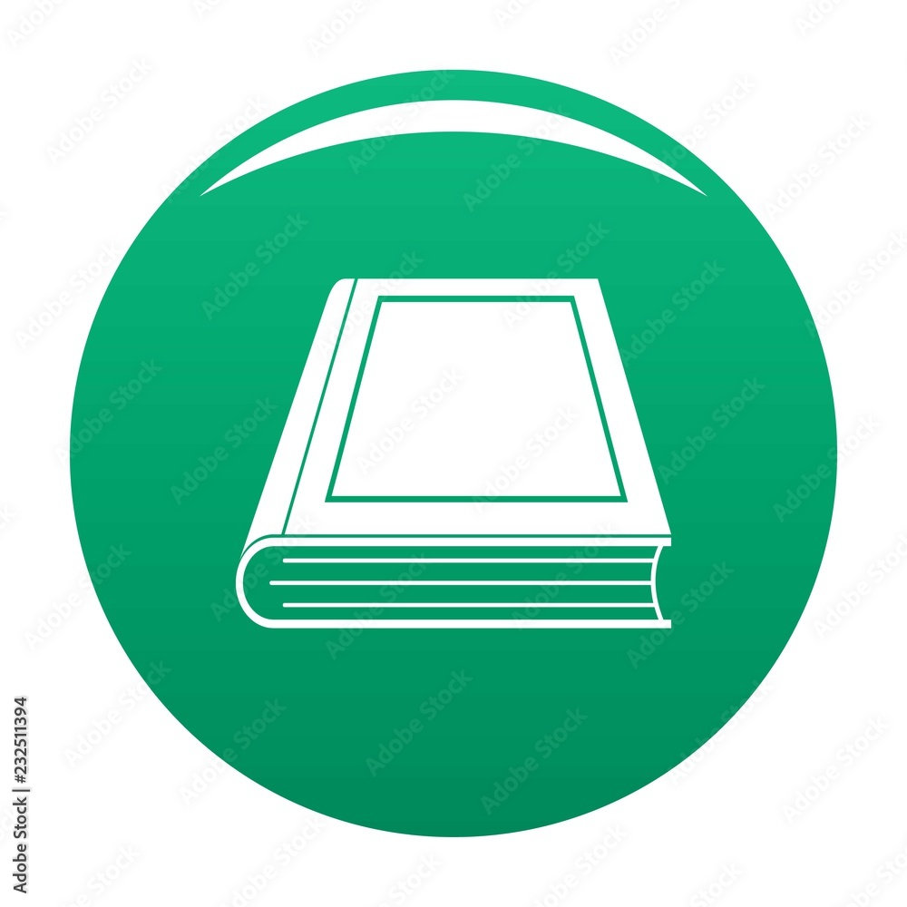 Sticker Book closed icon. Simple illustration of book closed vector icon for any design green