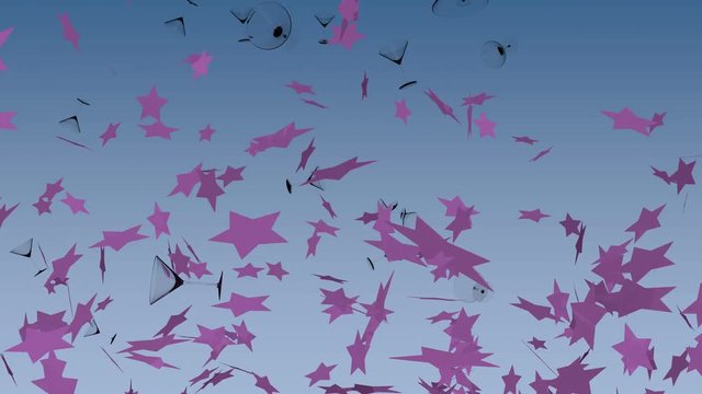 Stelle e bicchieri in aria.