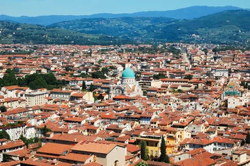 Foto op Canvas Vista aérea de Florencia y la sinagoga © Helena