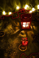 Weihnachtsdeko mit Lichter