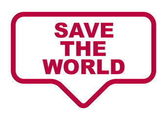 red vector banner save the world