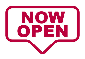 red vector banner now open