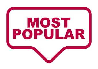 red vector banner most popular