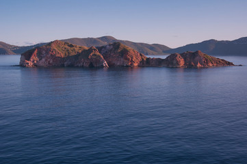 Beautiful dusk view of a small Island in the Caribbean