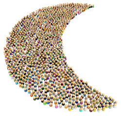 Cartoon Crowd, Moon Big Shape