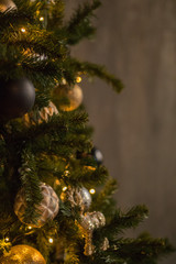 Close up of christmas tree decoration. Christmas and celebration concept. Selected focus