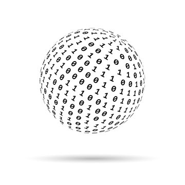 Binary Code Vector Texture Globe