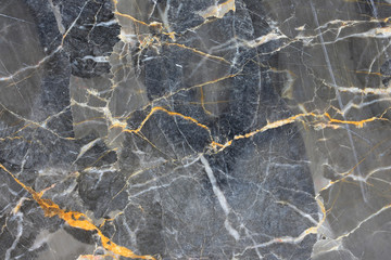 Patterned natural of Dark gray marble (Gold Russia) texture for design. Abstract background.