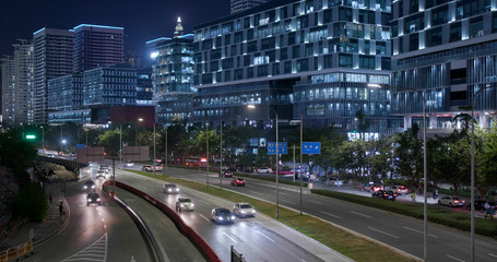 Business district in Shenzhen at night