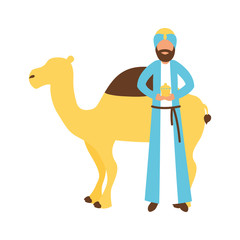 epiphany wise king with gift and camel