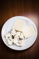 Authentic Turkish Goat's Milk Cheese in White Plate