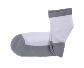 white-gray men's socks isolated on white background.