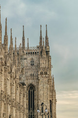 Fototapeta na wymiar Duomo Cathedral Exterior, Milan, Italy