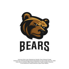 Bear Logo design vector. Modern professional grizzly bear logo for a sport team