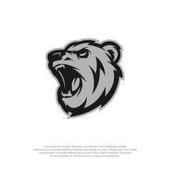 Bear Logo design vector. Modern professional grizzly bear logo for a sport team
