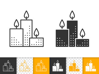 Candle Flame simple fire black line vector icon