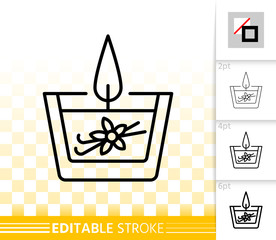 Candle Flame simple fire black line vector icon