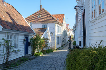 The narrow streets of the Old Town, Stavanger, Norway.