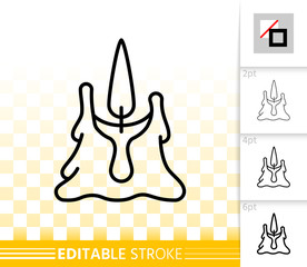 Candle Flame simple fire black line vector icon