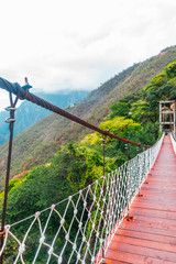 Hanging bridge in Tolantongo, Mexico