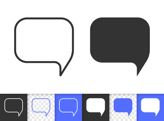 Naklejka premium Speech Bubble simple badge black line vector icon
