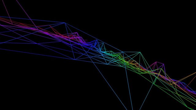 Colorful Wireframe Landscape Seamless Loop