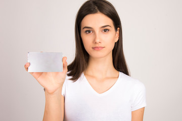 girl with silver vip privilege  card