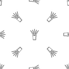 Aloe pot pattern seamless vector repeat geometric for any web design
