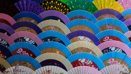 close-up of chinese fans