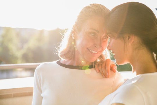 Accomplice look between mother and daughter