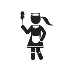 French maid icon. Vector.