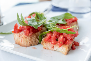 Bruschetta with tomato and basil