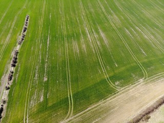 Farmers field aerial photo