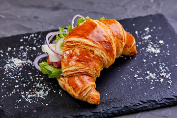 croissant with ham