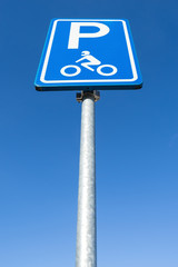 Dutch road sign: parking for motorcycles only
