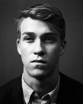 Young Man Monochrome Studio Portrait