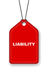 red vector banner liability