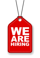 red vector banner we are hiring